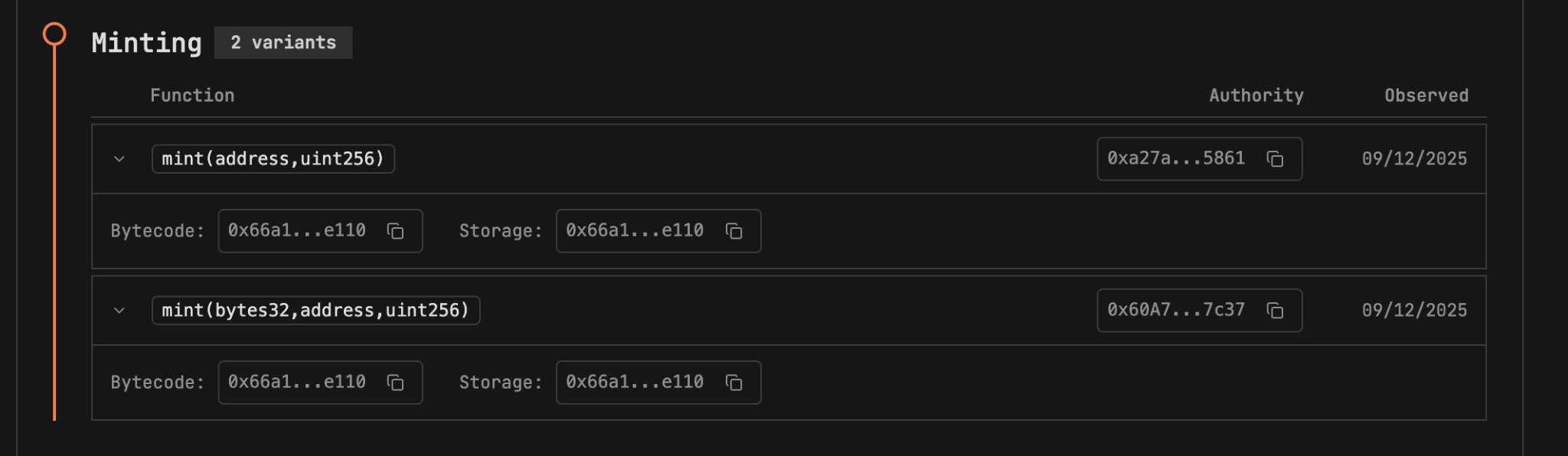 Minting Interface Screenshot
